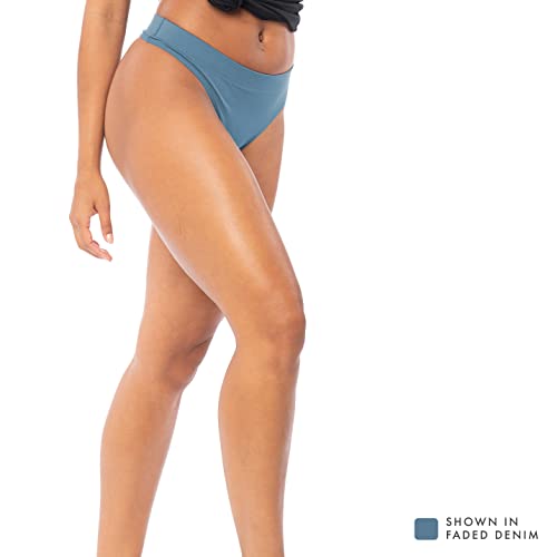 Sexy Basics Women's Sport Thong Panties | Workout Flex Bikini Hi Waist Underwear - Multi Packs