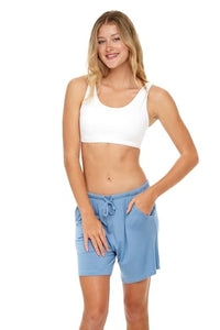 Sexy Basics Women's Cotton Spandex Workout Bra | 4 Way Stretch Pullover Sport Comfort Bra (Multi-Pack)