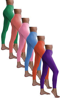 6 Pack Women's Cotton-Spandex Full-Length Leggings