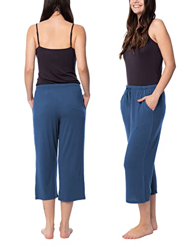 Sexy Basics 24/7 Anywear Women's 3 Pack Relaxed Flowy Capri Cropped Yoga Lounge Pants