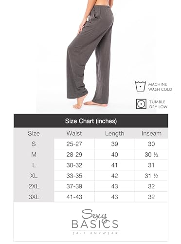 Women's 3 Pack Super Soft Drawstring Yoga Lounge PJ Sleep Pants