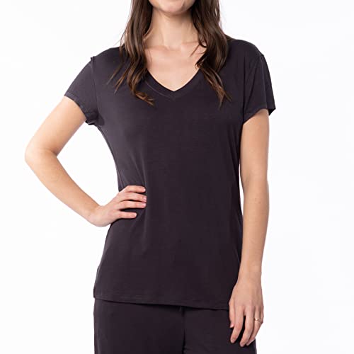 Sexy Basics Women's 5 Pack V Neck T-Shirts | Workout - Activewear - Yoga - Sleep Ultra Soft Stretch Short Sleeve Tops