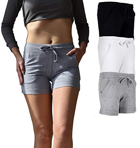 3 Pack Women's French Terry Drawstring Casual Shorts