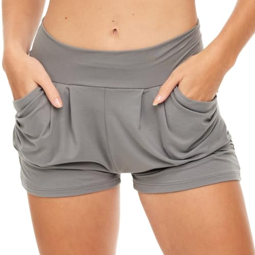 6 Pack Women's High Waisted Harem Shorts with Pockets