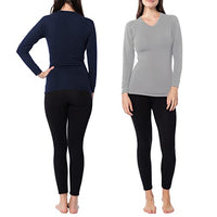 6 Pack Women's V-Neck Base Layer Long Sleeve Top