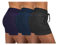 3 Pack Women's French Terry Drawstring Casual Shorts