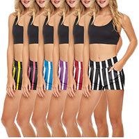 6 Pack Women's High Waisted Harem Shorts with Pockets