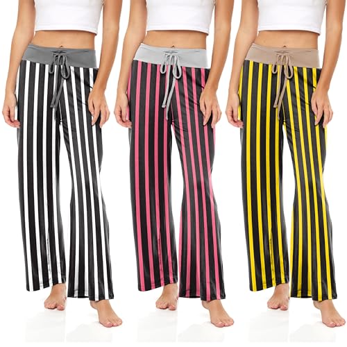 3 Pack Women's Soft Flowy Harem Drawstring Lounge Pants