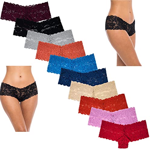 Women's 10-Pack Lace Hipster Panties - Ultra Soft & Sexy Collection