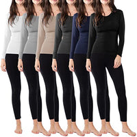 6 Pack Women's Scoop Neck Base Layer Long Sleeve Top