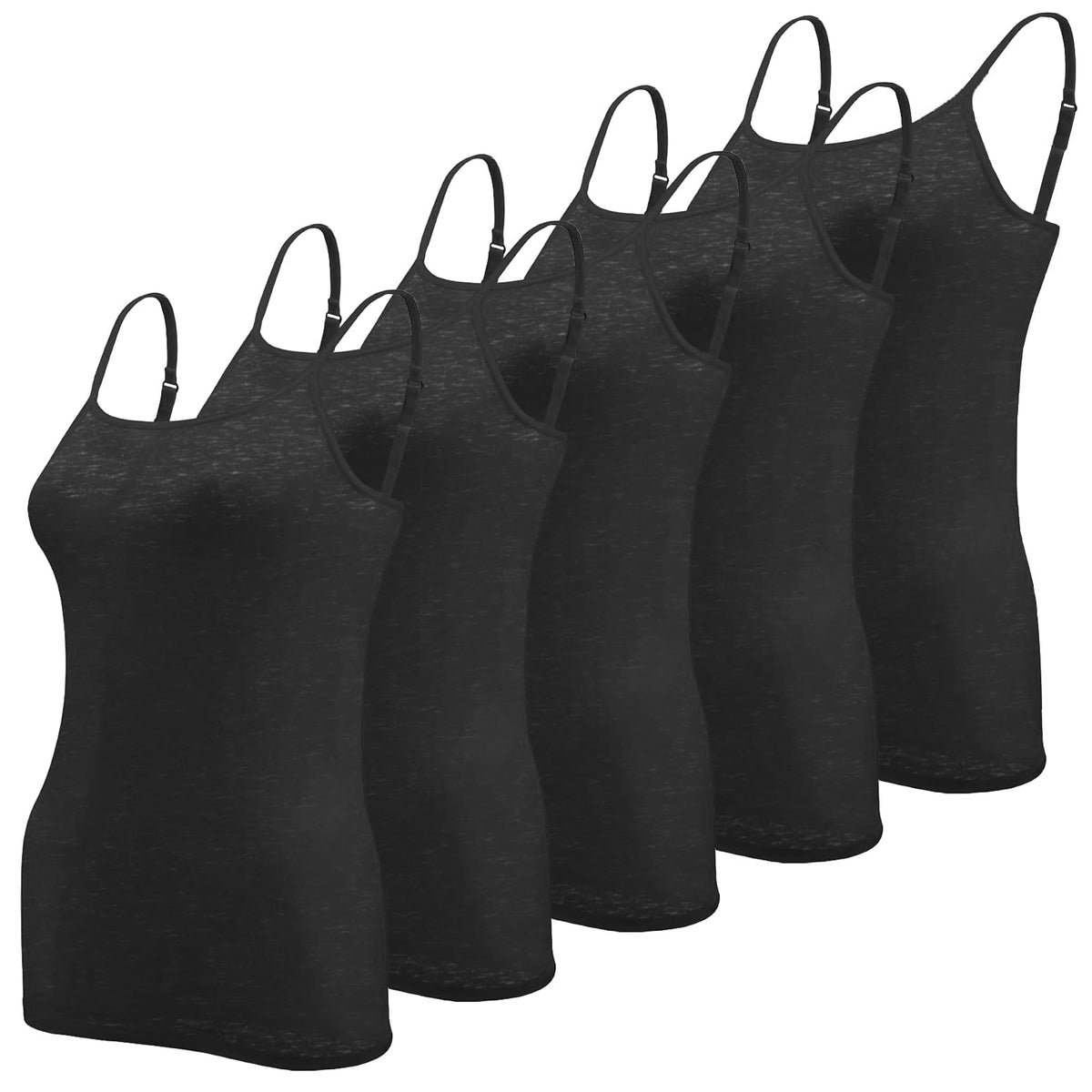 5 Pack Women's Adjustable Spaghetti Strap Camisole