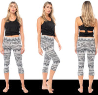 Womens 3 Pack & 6 Pack Buttery Soft Brushed Active Stretch Yoga Cropped Capri Skinny Pant Leggings