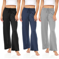 3 Pack Women's Soft Flowy Harem Drawstring Lounge Pants