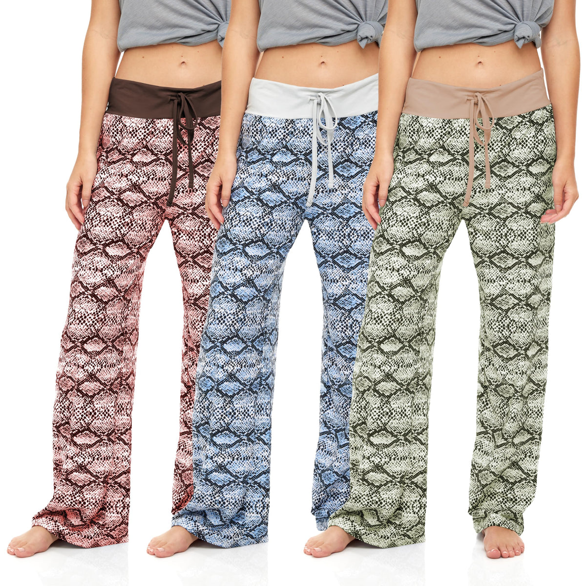 3 Pack Women's Soft Flowy Harem Drawstring Lounge Pants